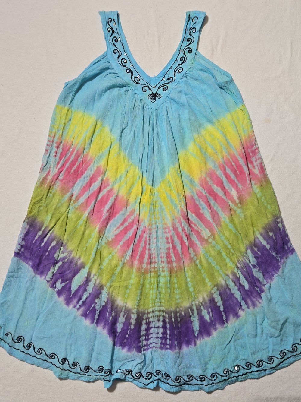 Advance Apparels Blue Multi Tie-Dye Mini Dress